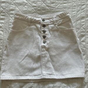 John Galt - White Denim Skirt
